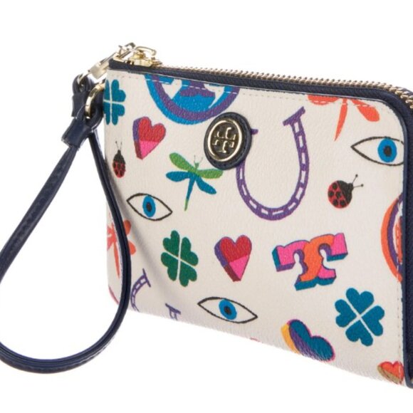 Tory Burch Handbags - Leather Kerrington Good Luck Tory Burch Multicolor Zip Wallet